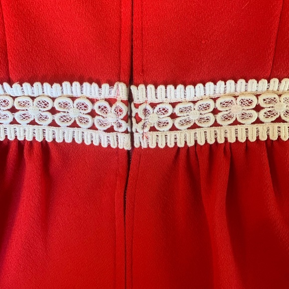 💕 (12) Vintage - Red Low Cut Boho Dress💕 - Picture 6 of 9
